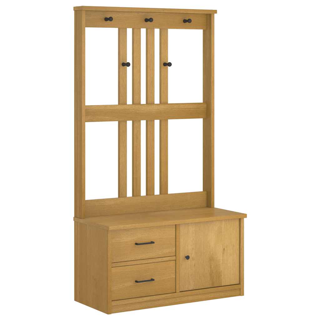 Hall træ SANDNES 87x40x159,5 cm massivt fyrretræ
