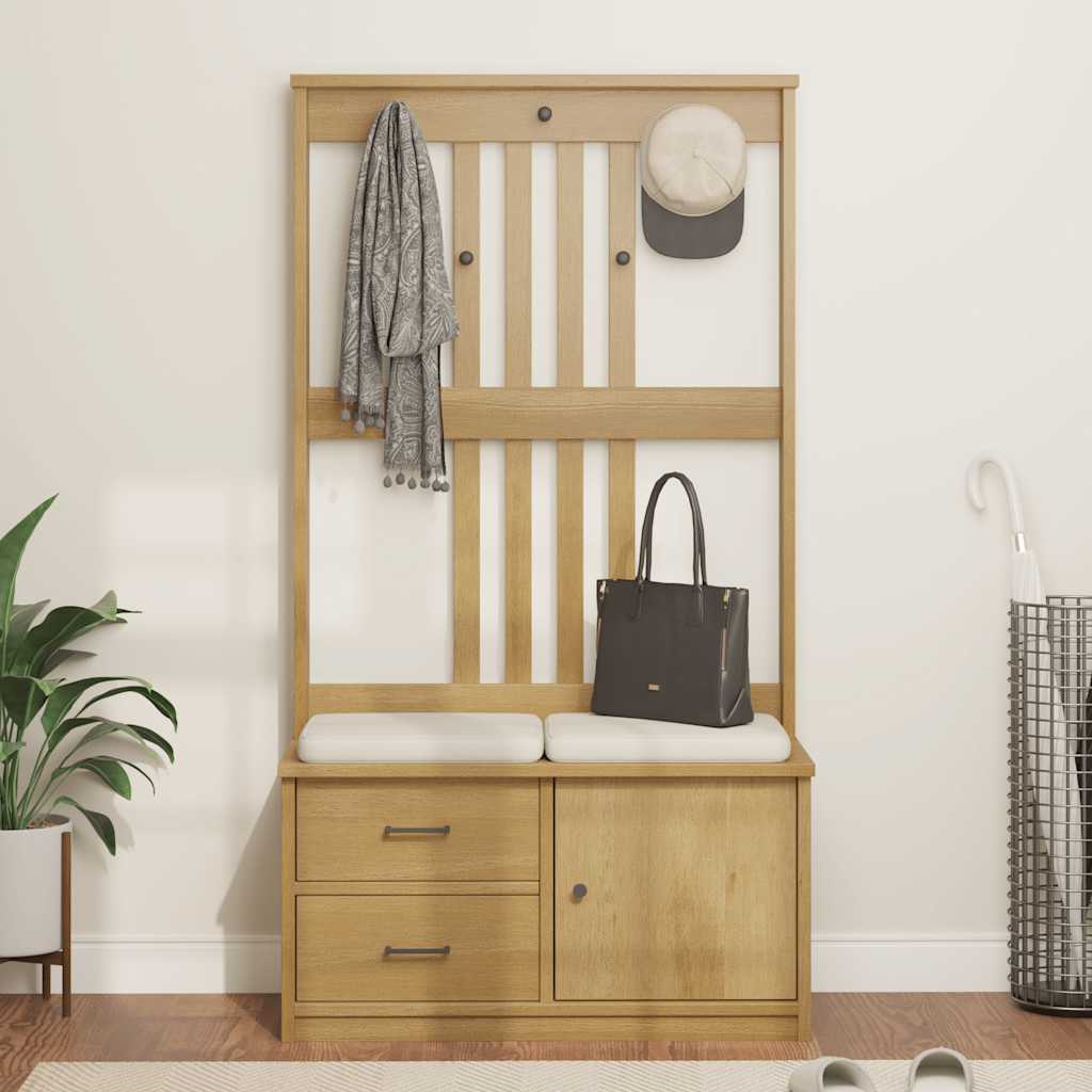 Hall træ SANDNES 87x40x159,5 cm massivt fyrretræ