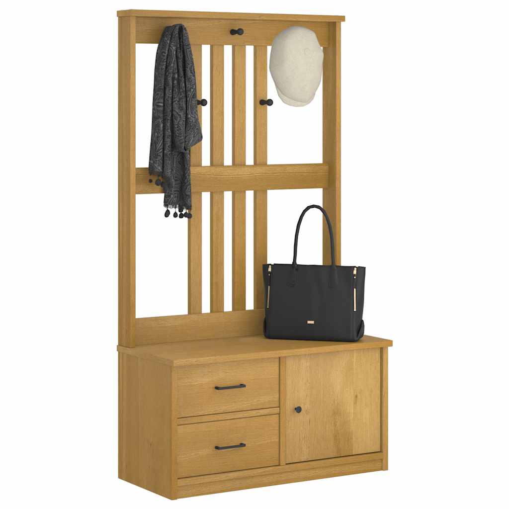 Hall træ SANDNES 87x40x159,5 cm massivt fyrretræ
