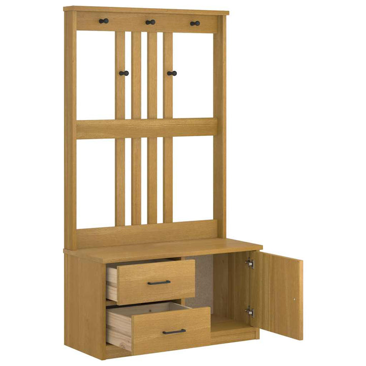 Hall træ SANDNES 87x40x159,5 cm massivt fyrretræ