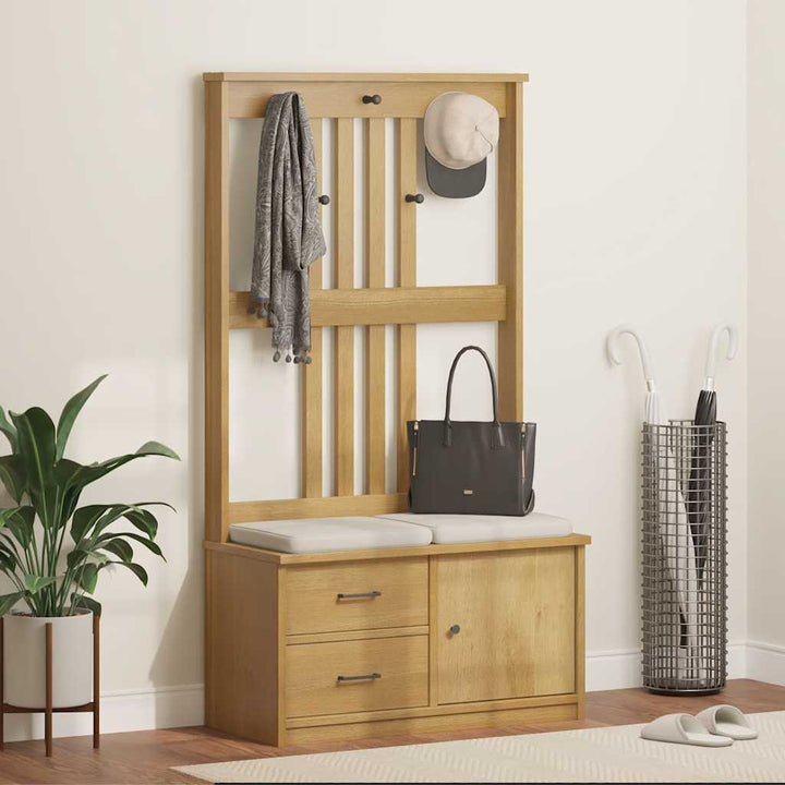 Hall træ SANDNES 87x40x159,5 cm massivt fyrretræ