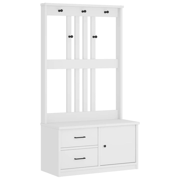 Hall træ SANDNES 87x40x159,5 cm massivt fyrretræ hvid