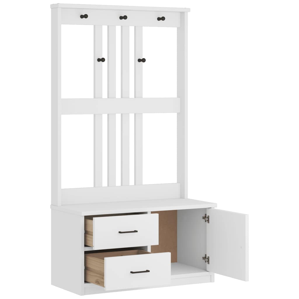 Hall træ SANDNES 87x40x159,5 cm massivt fyrretræ hvid