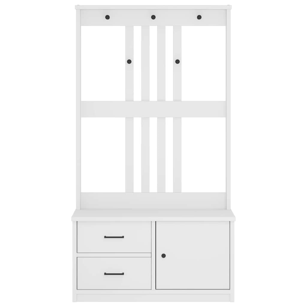 Hall træ SANDNES 87x40x159,5 cm massivt fyrretræ hvid