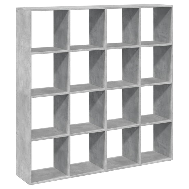 bogskab 137,5x29x137,5 cm konstrueret træ betongrå