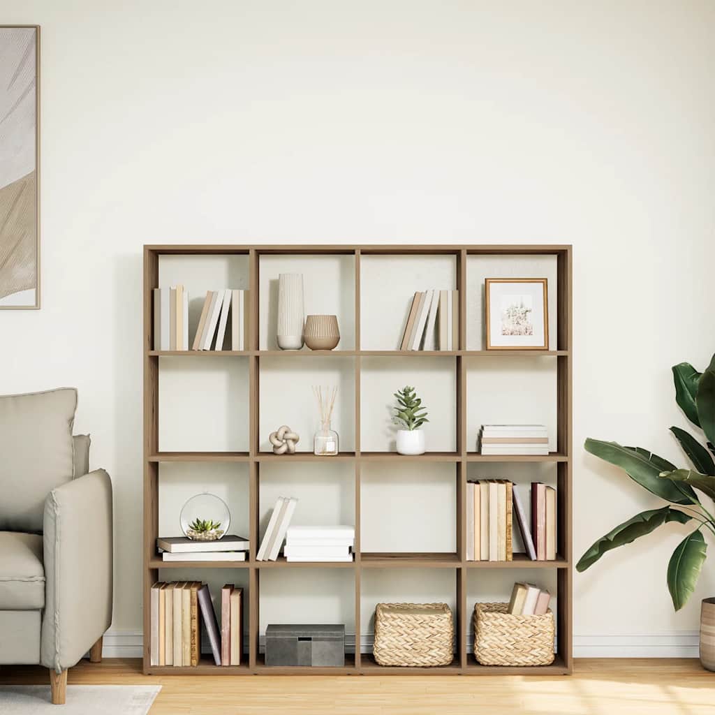 bogskab 102x29x143 cm konstrueret træ egetræslook