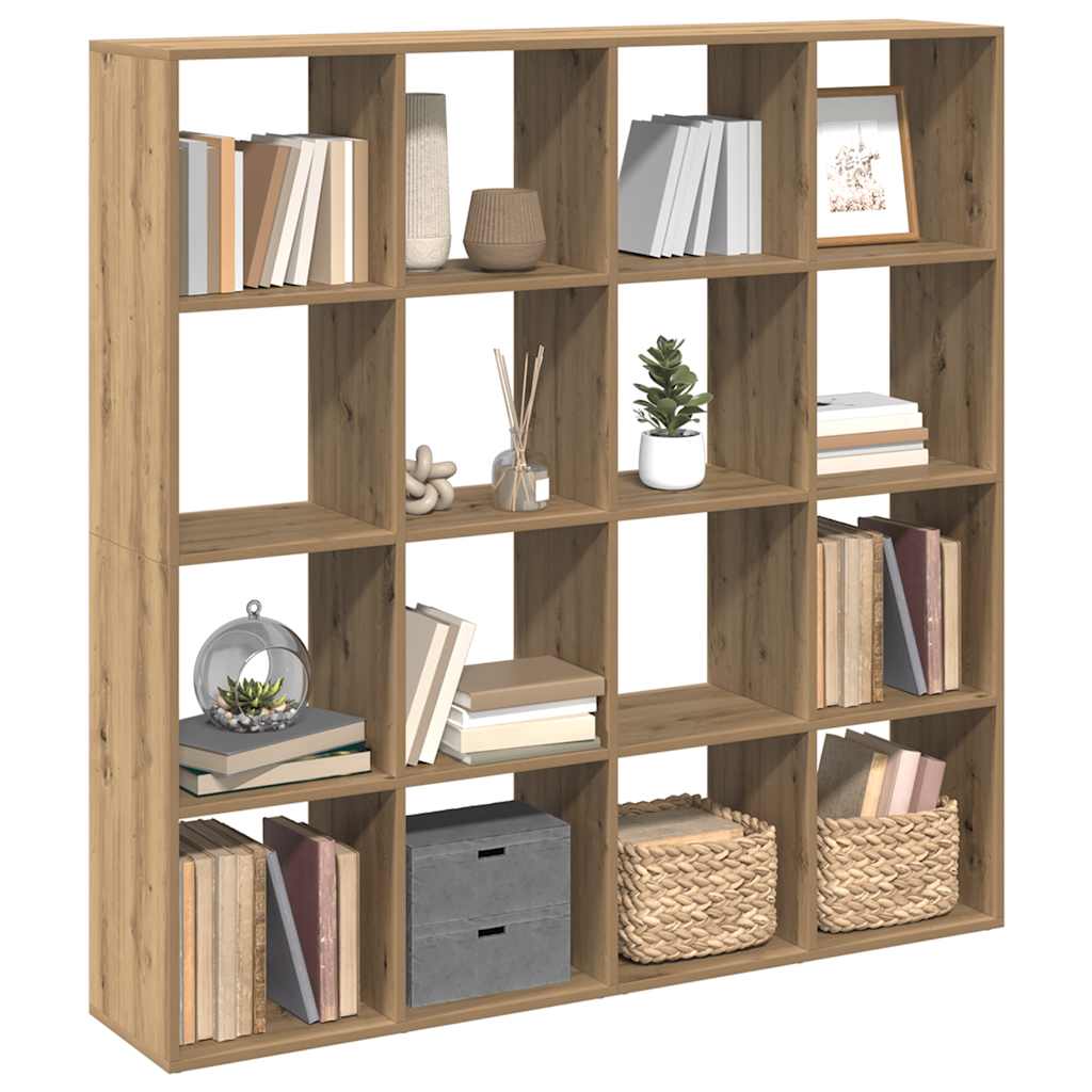 bogskab 102x29x143 cm konstrueret træ egetræslook