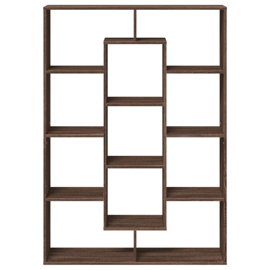 bogreol 102x29x143 cm konstrueret træ brun egetræ
