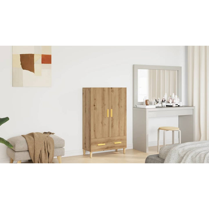 skab 70x31x115 cm konstrueret træ artisan egetræsfarve