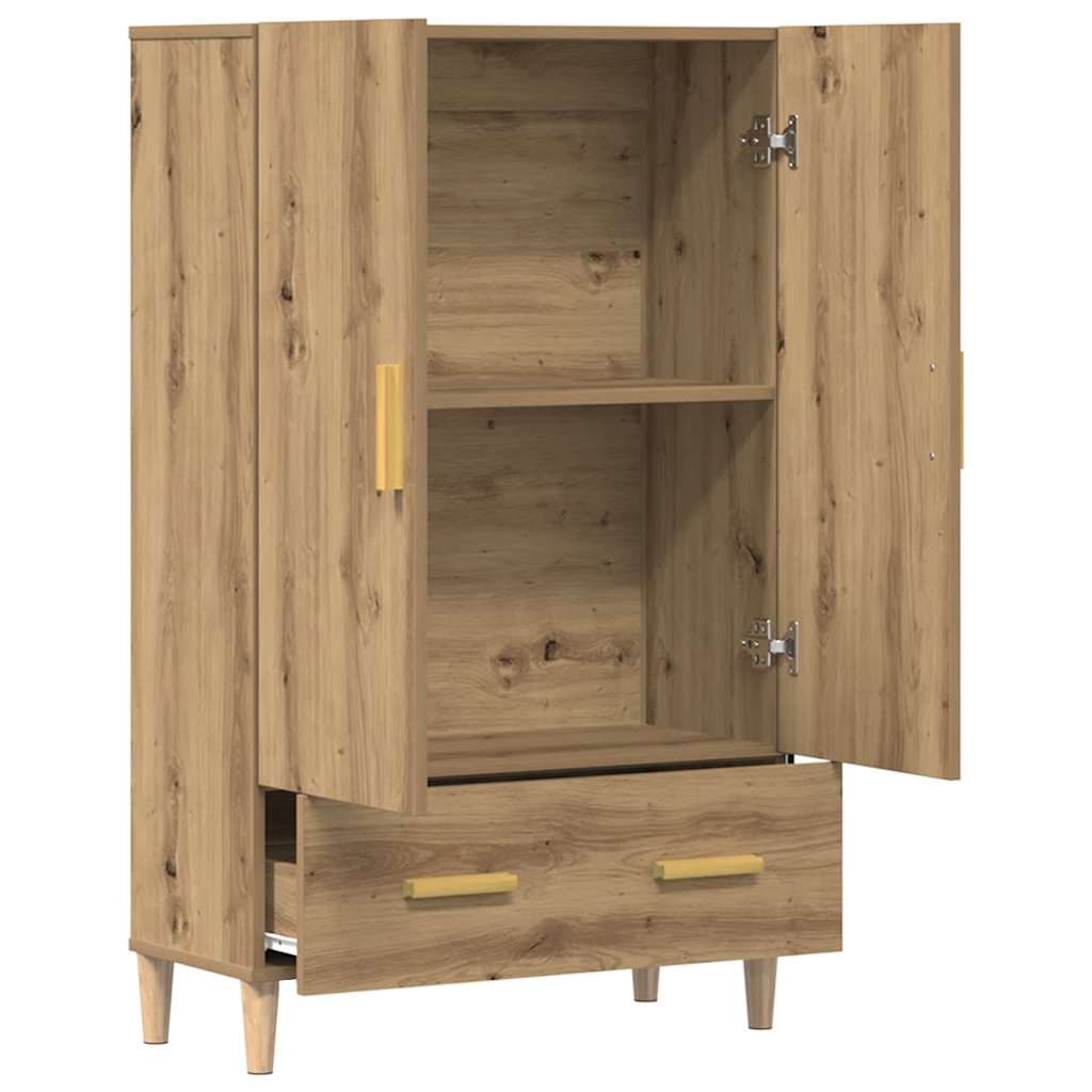 skab 70x31x115 cm konstrueret træ artisan egetræsfarve