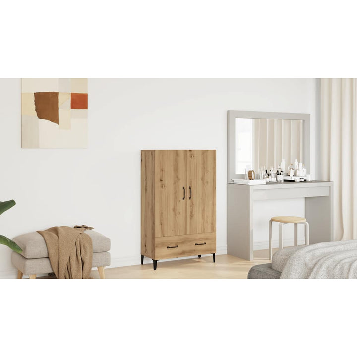 skab 70x31x115 cm konstrueret træ artisan egetræsfarve