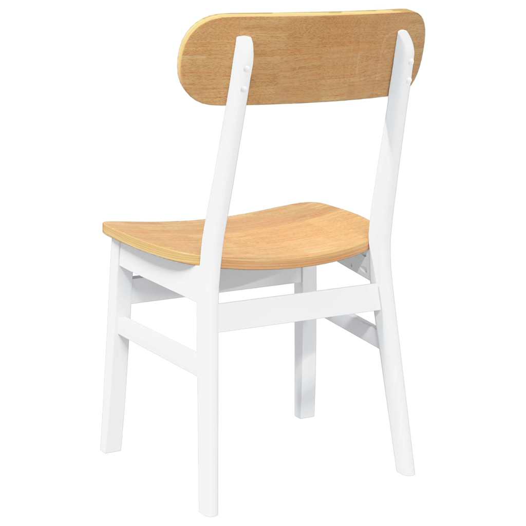 spisebordsstole 2 stk. massivt gummitræ hvid