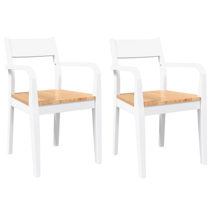spisebordsstole 2 stk. massivt gummitræ hvid
