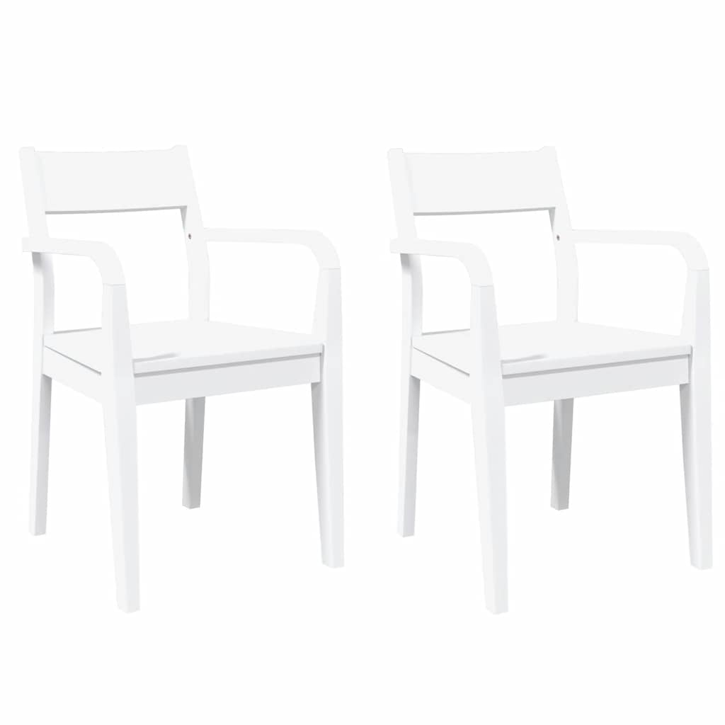 spisebordsstole 2 stk. massivt gummitræ hvid