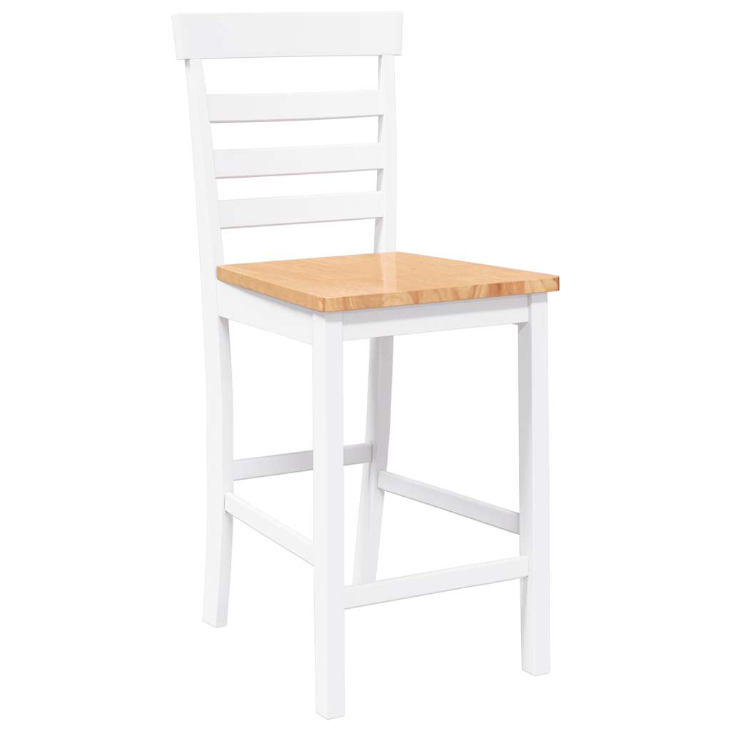 barstole 2 stk. massivt gummitræ hvid
