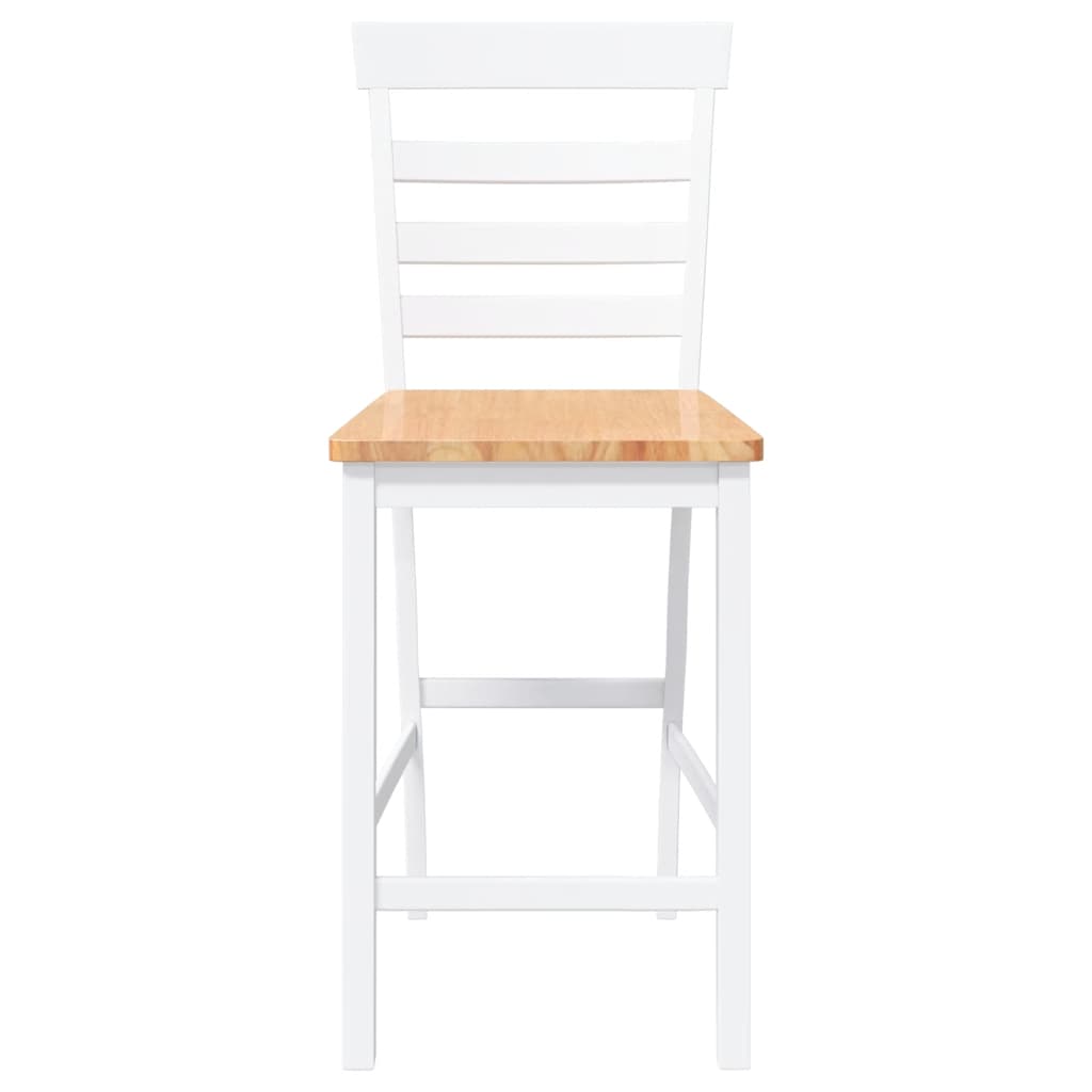 barstole 2 stk. massivt gummitræ hvid