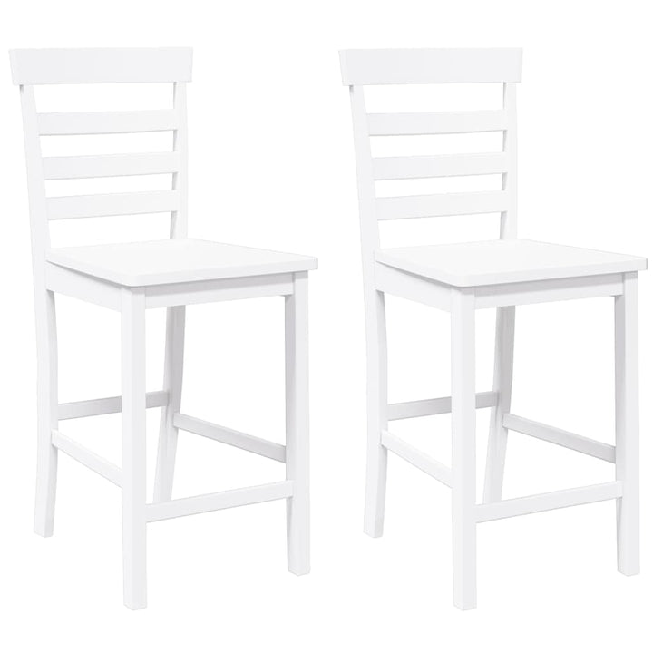 barstole 2 stk. massivt gummitræ hvid
