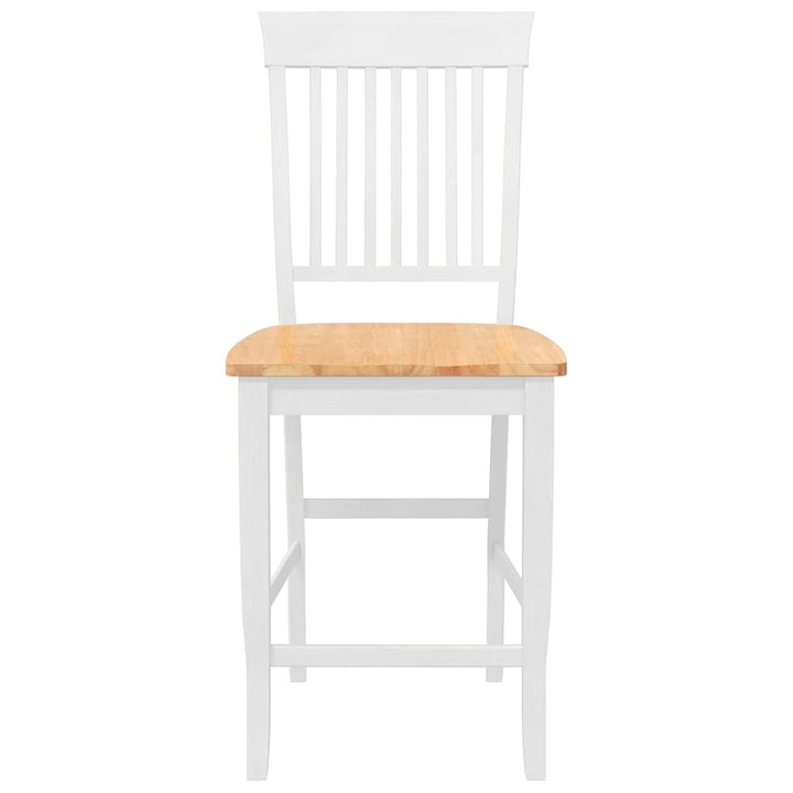 barstole 2 stk. massivt gummitræ hvid