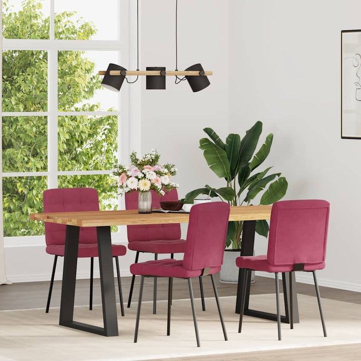 spisebordsstole 4 stk. velour vinrød