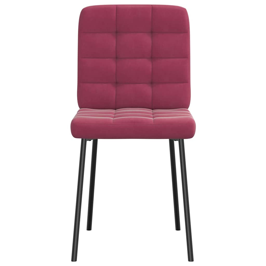 spisebordsstole 4 stk. velour vinrød