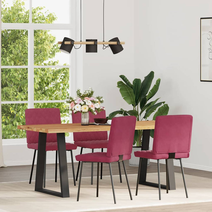 spisebordsstole 4 stk. velour vinrød