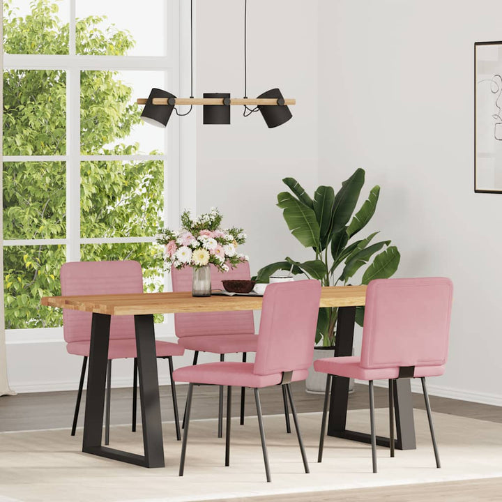 spisebordsstole 4 stk. velour lyserød