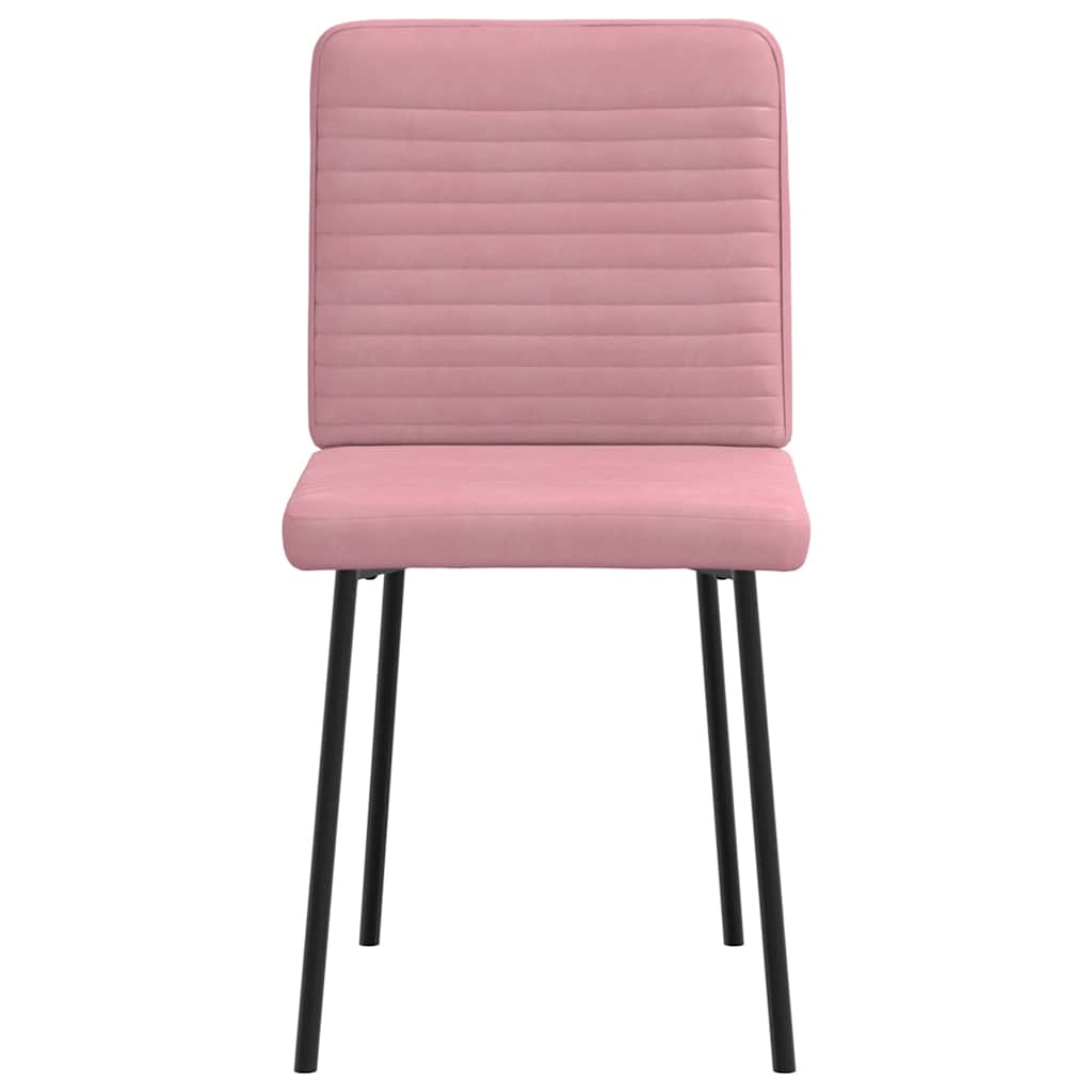 spisebordsstole 4 stk. velour lyserød