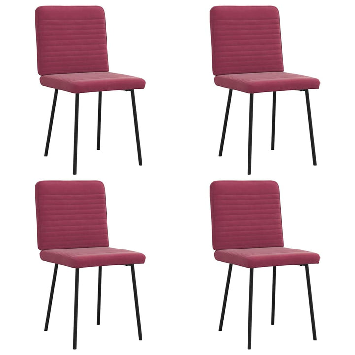 spisebordsstole 4 stk. velour vinrød