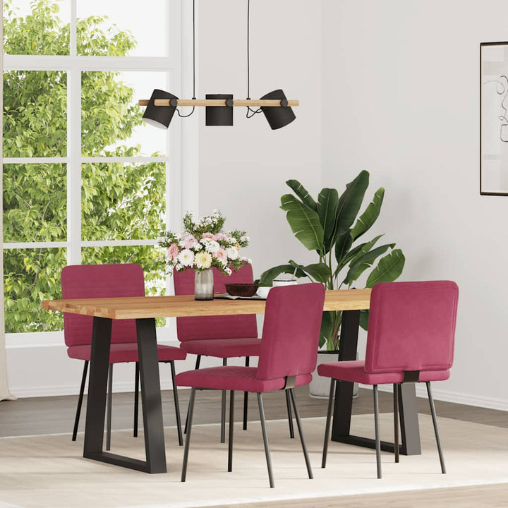 spisebordsstole 4 stk. velour vinrød