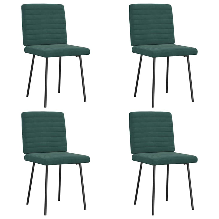 spisebordsstole 4 stk. velour mørkegrøn