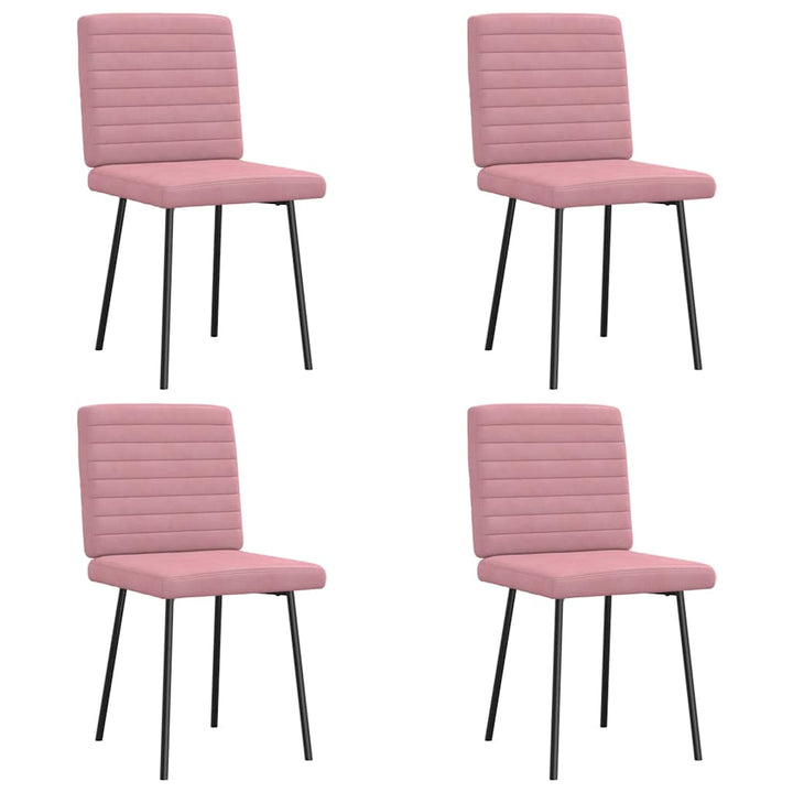 spisebordsstole 4 stk. velour lyserød