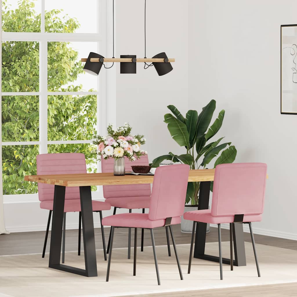 spisebordsstole 4 stk. velour lyserød