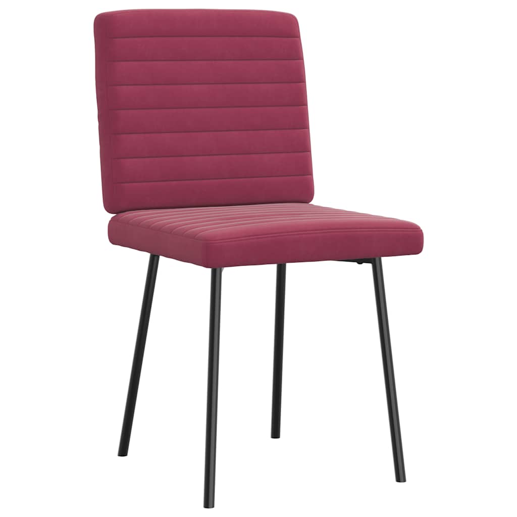 spisebordsstole 4 stk. velour vinrød