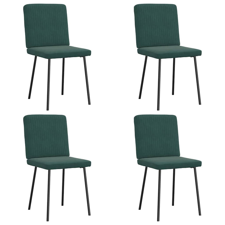 spisebordsstole 4 stk. velour mørkegrøn