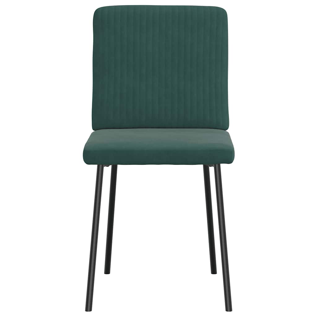 spisebordsstole 4 stk. velour mørkegrøn