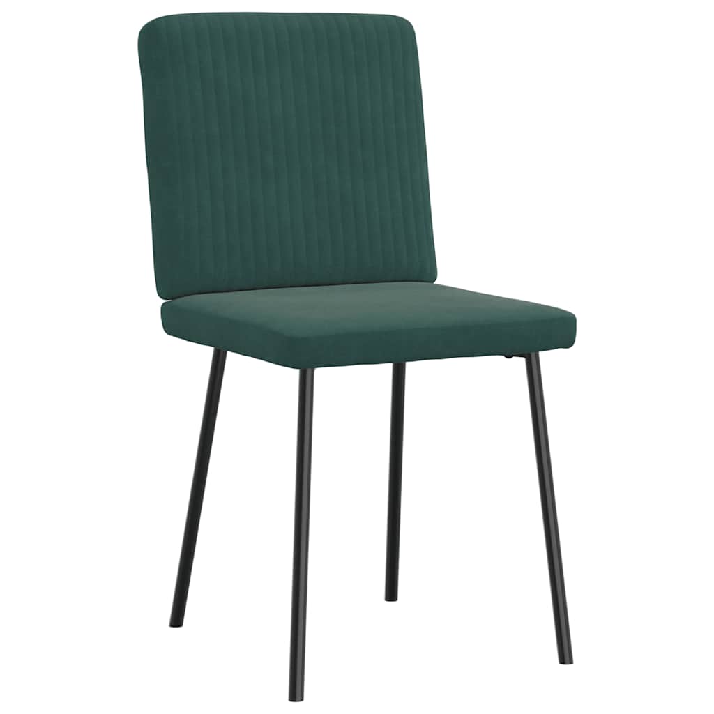 spisebordsstole 4 stk. velour mørkegrøn
