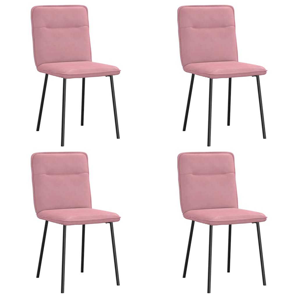 spisebordsstole 4 stk. velour lyserød