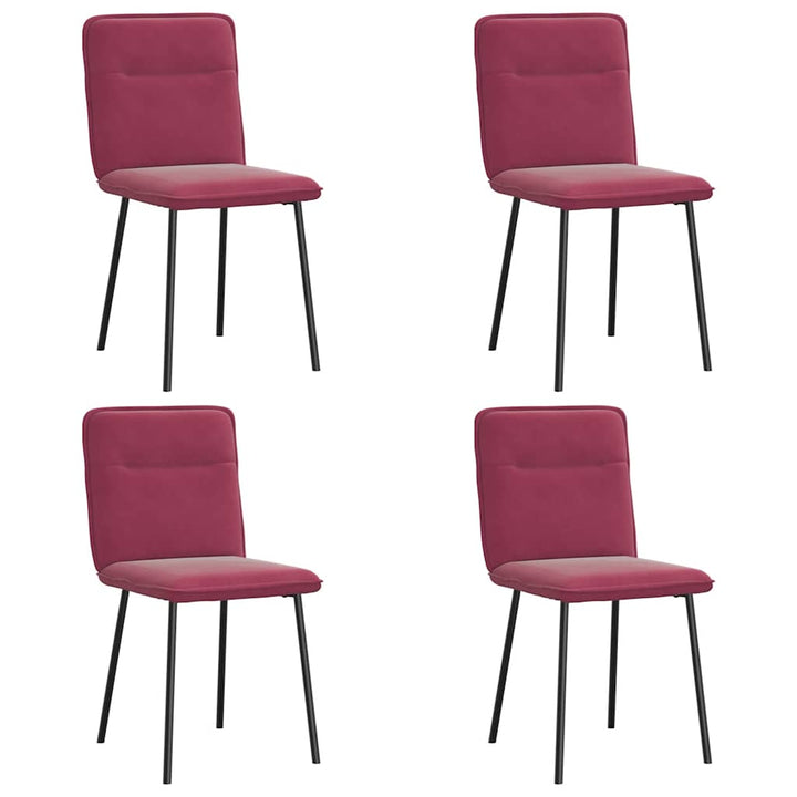 spisebordsstole 4 stk. velour vinrød
