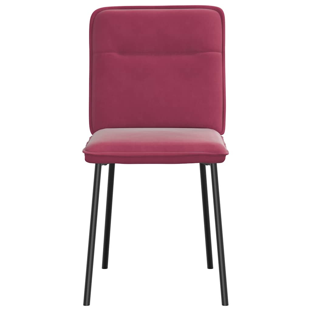 spisebordsstole 4 stk. velour vinrød