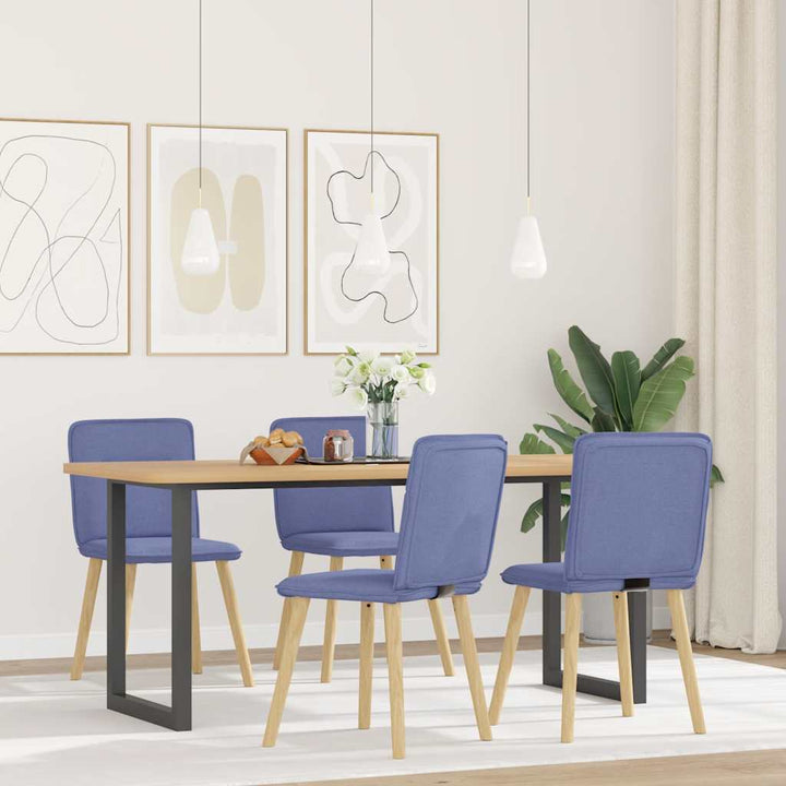spisebordsstole 4 stk. Jeans blåt stof