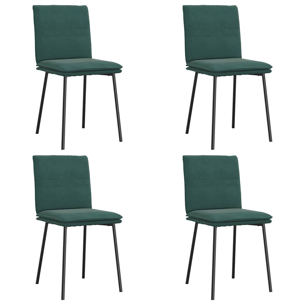 spisebordsstole 4 stk. velour mørkegrøn