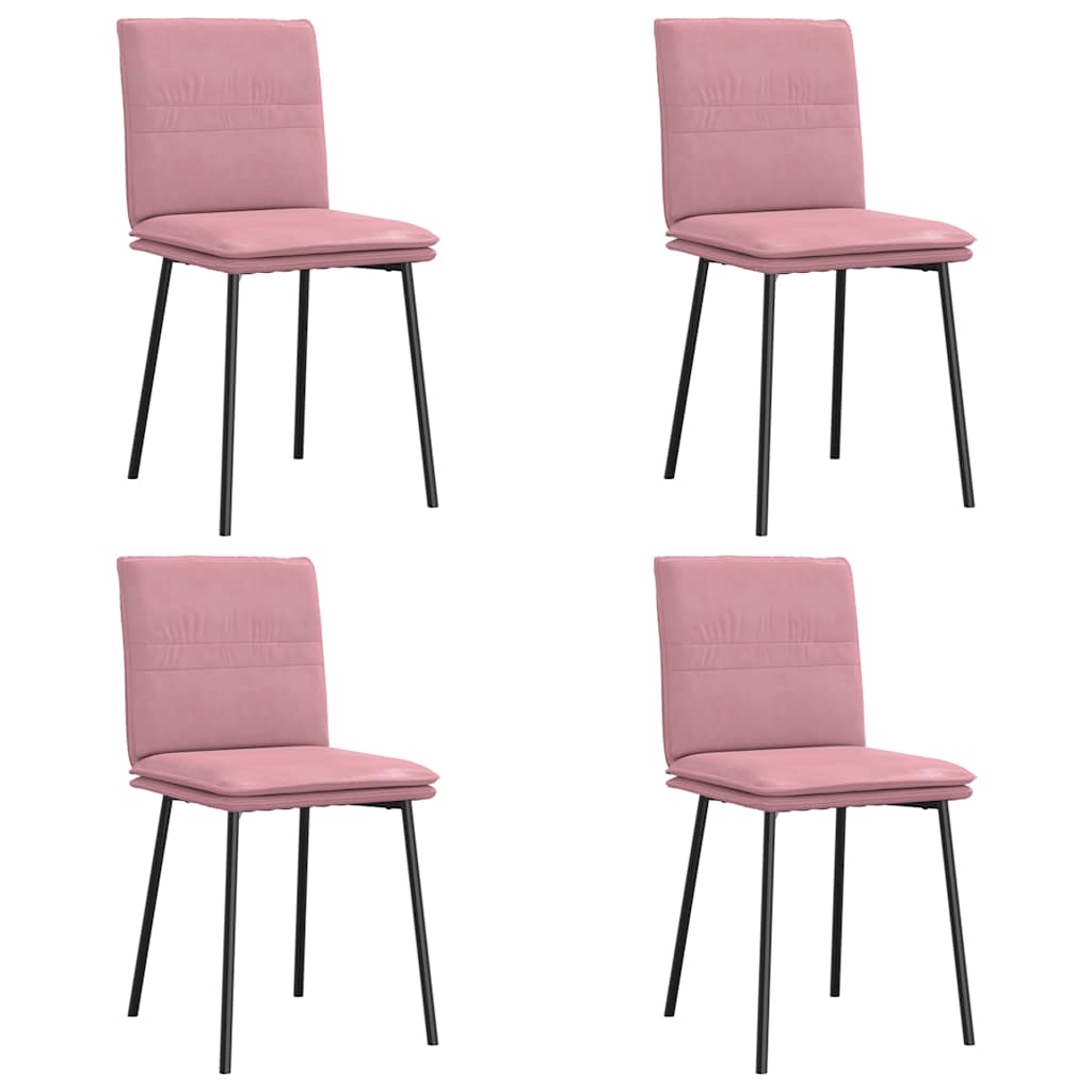 spisebordsstole 4 stk. velour lyserød