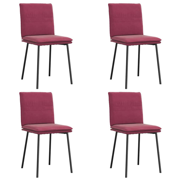 spisebordsstole 4 stk. velour vinrød