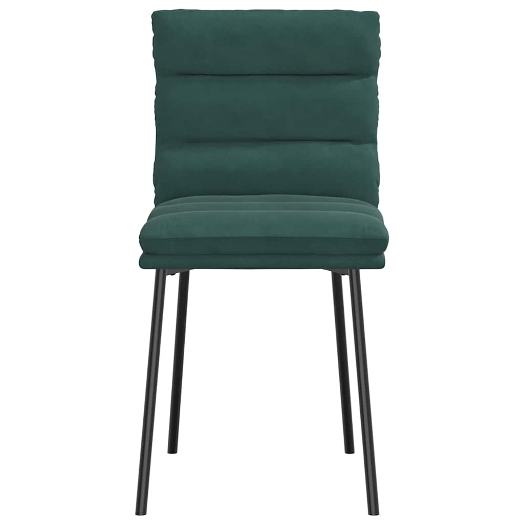 spisebordsstole 4 stk. velour mørkegrøn