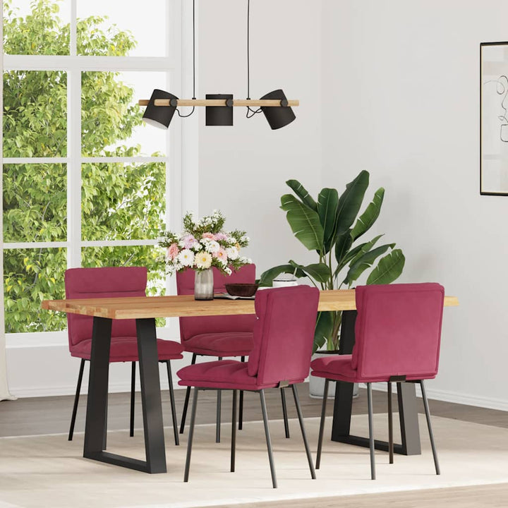 spisebordsstole 4 stk. velour vinrød