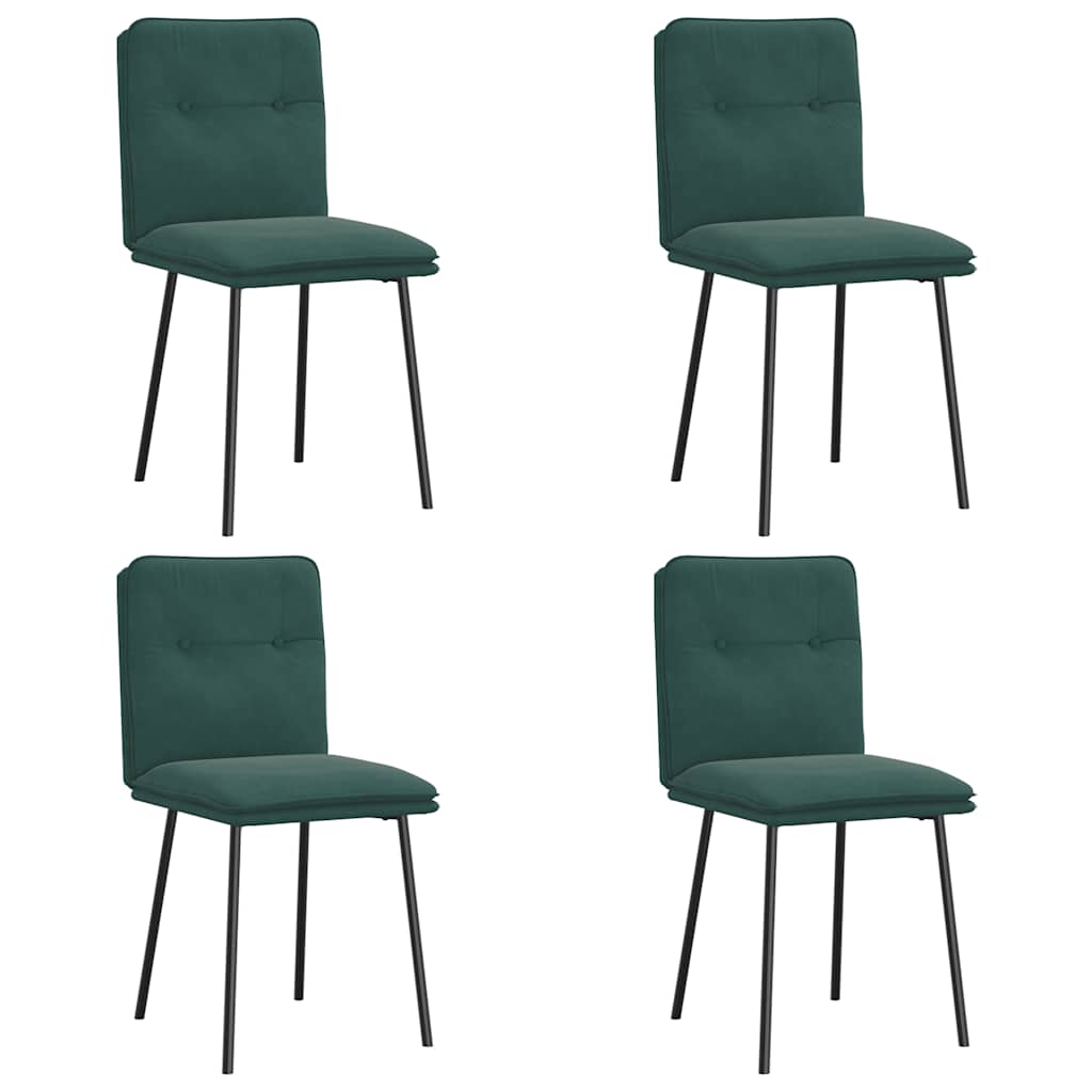 spisebordsstole 4 stk. velour mørkegrøn