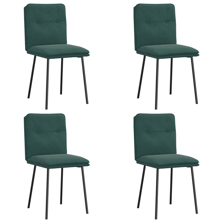spisebordsstole 4 stk. velour mørkegrøn