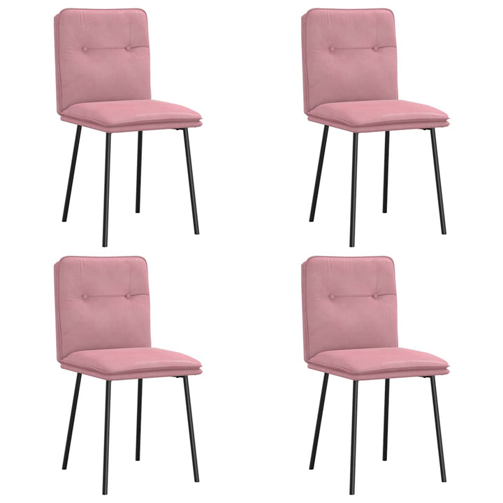 spisebordsstole 4 stk. velour lyserød