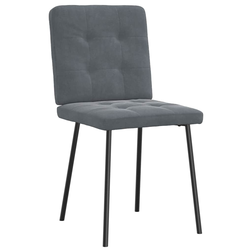 spisebordsstole 6 stk. velour mørkegrå