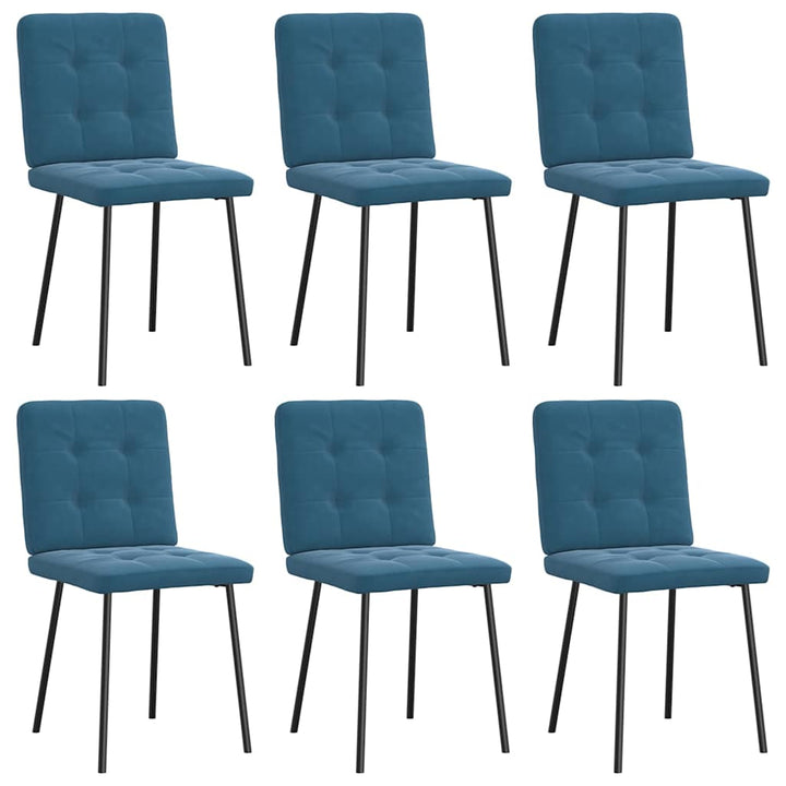 spisebordsstole 6 stk. velour blå